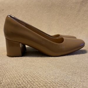 Clarks Tan Block Heel Shoes
